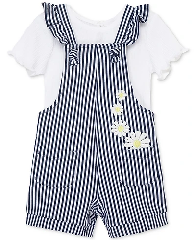 Little Me Baby Girls T-Shirt & Daisy Knit Shortall, 2 Piece Set