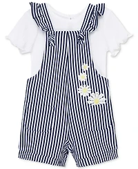 Little Me Baby Girls T-Shirt & Daisy Knit Shortall, 2 Piece Set