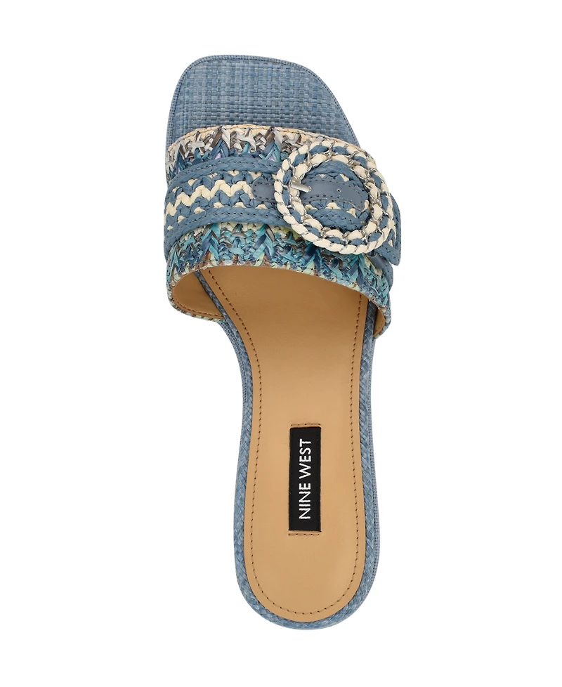 Nine West Women's Ending Woven Block Heel Sandals
