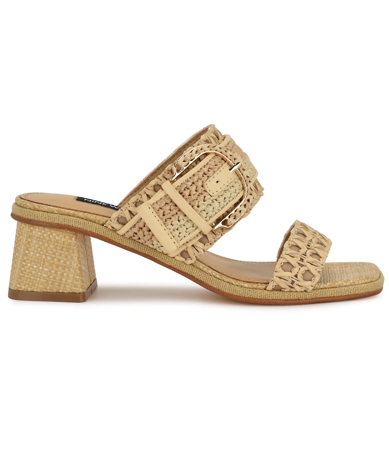Nine West Women's Ebels Woven Block Heel Sandals