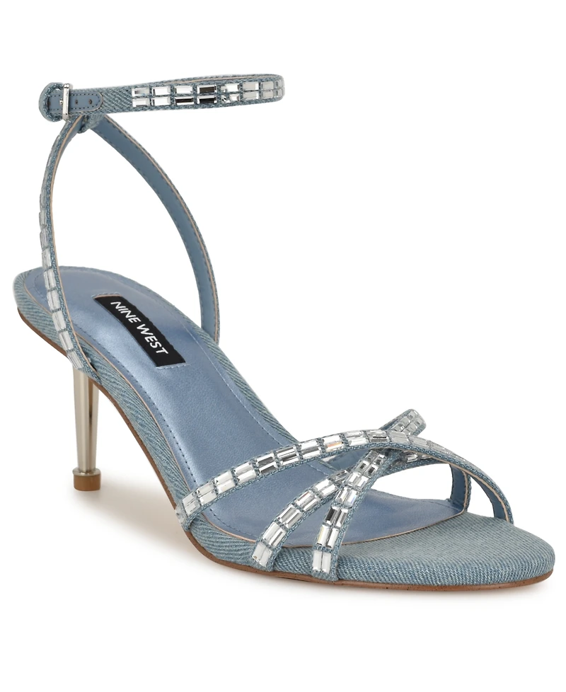 Nine West Women's Amseta Strappy Embellished Stiletto Sandals