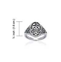 Bling Jewelry Celestial Celtic Sun Moon Tree Of Life Signet Silver Ring Antique Style Sterling