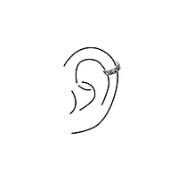 Bling Jewelry Celestial Moon Stars Ear Cuff Cartilage Wrap Helix Earring Black Oxidized Silver