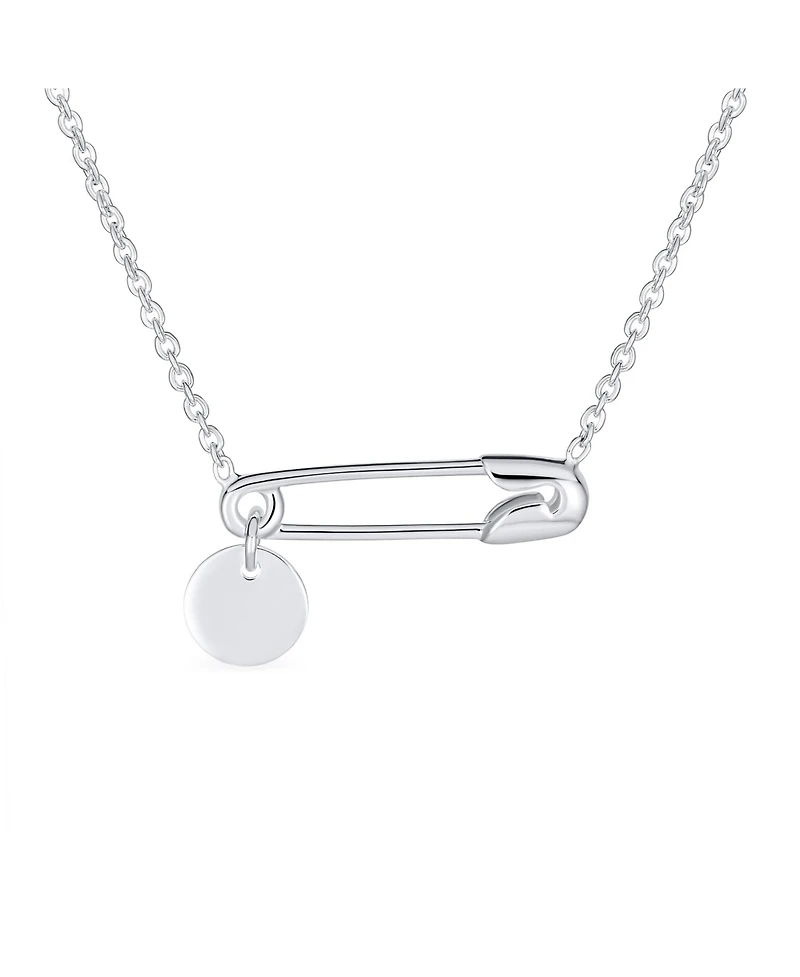 Bling Jewelry Script Alphabet A-z Solidarity Pendant Necklace Sterling Silver Safety Pin Design