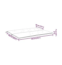 Garden Bench Cushion Gray 47.2"x(19.7"+19.7")x2.8" Oxford Fabric