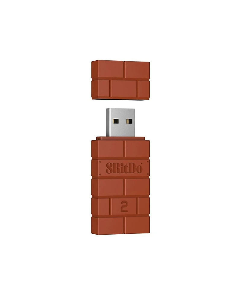 8Bitdo Wireless Usb Adapter for Switch, Windows, Mac & Raspberry Pi - Works with Xbox, PS5 Controllers - Brown