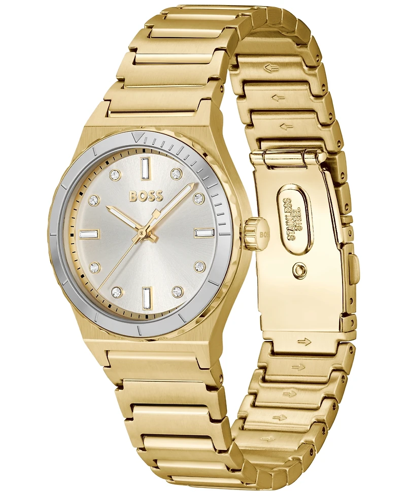 Hugo Boss Women's Candor Sport Quartz Ionic Plated Thin Gold-Tone Stainless-Steel Watch, 32mm