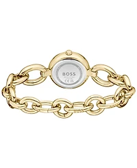Hugo Boss Women's Live Quartz Slim Ionic Plated Thin Gold-Tone Stainless-Steel Watch, 28mm