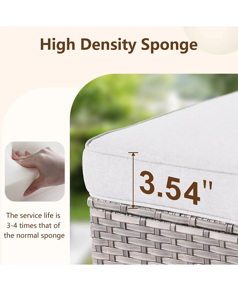 Xizzi Outdoor Swivel Rocking Chairs Set, Patio Furniture Set with 50,000 Btu Rectangular Propane Fire Pit Table, 7 Pieces High Back Conversation Sofa