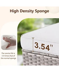 Xizzi Outdoor Swivel Rocking Chairs Set, Patio Furniture Set with 50,000 Btu Rectangular Propane Fire Pit Table, 7 Pieces High Back Conversation Sofa