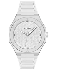 Hugo Boss Men's Grail Light Quartz White Silicone Watch, 42mm