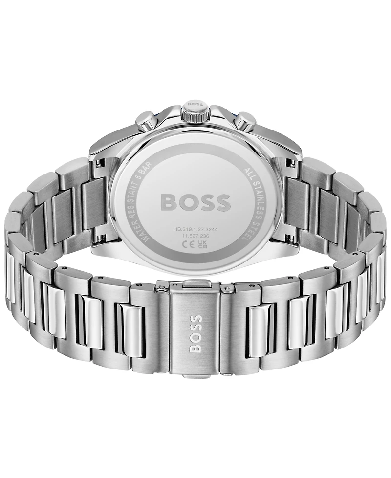 Hugo Boss Men's Strike Quartz Chronograph Silver-Tone Stainless-Steel Watch