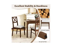 Upholstered Side Dining Chairs Set of 2 with Rubber Wood Frame