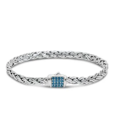 Swiss Blue Topaz Sterling Silver Paddy Oval 5mm Chain Bracelet Medium 7.5 In