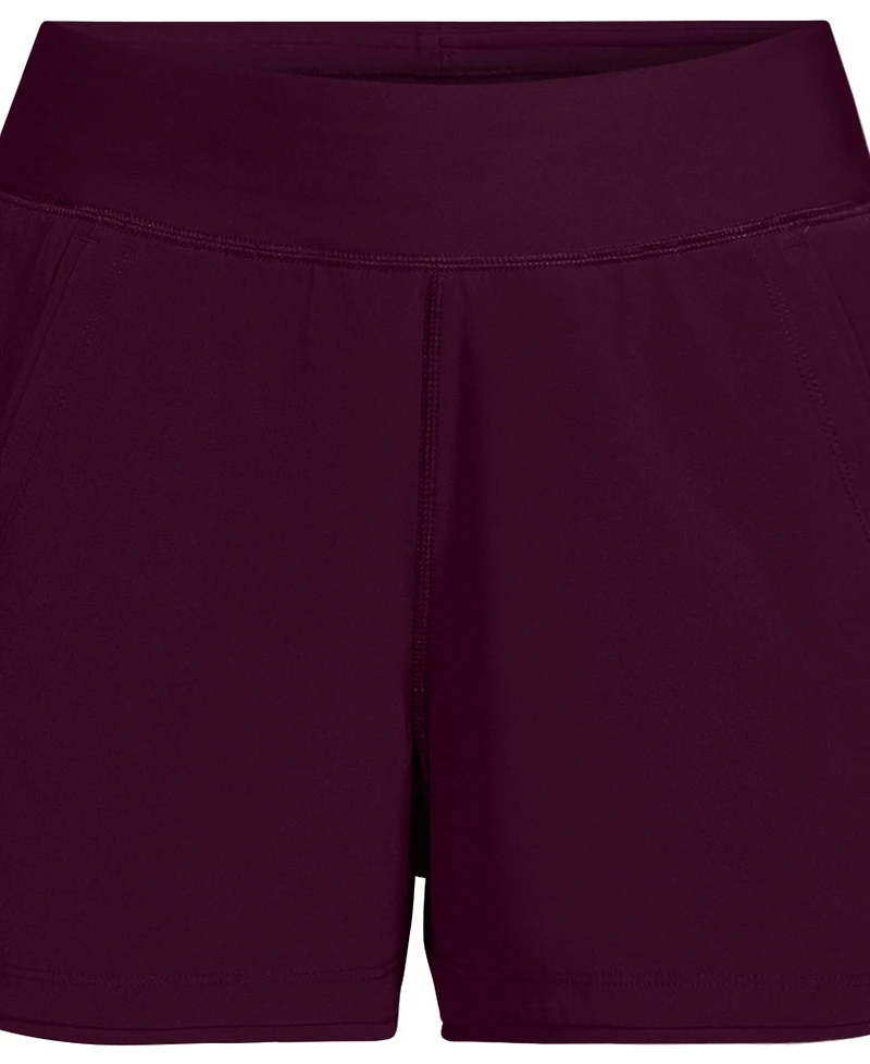 Lands' End Women's 3" Quick Dry Elastic Waist Board Shorts Swim Cover-up with Panty