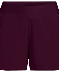 Lands' End Women's 3" Quick Dry Elastic Waist Board Shorts Swim Cover-up with Panty