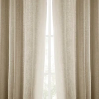 Half Price Drapes Sepia Tan Italian Faux Linen Room Darkening Curtain