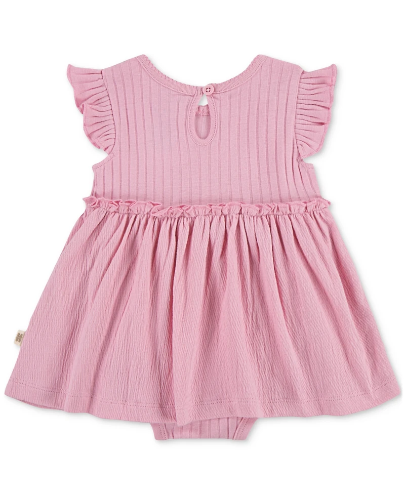 Huggies Baby Girls Cotton Flutter-Sleeve Dress, 3 Piece Set
