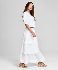And Now This Women's Lace-Trim Tiered Maxi Skirt, Exclusively at Macy's