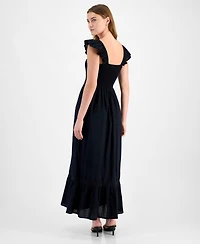 And Now This Women's Cotton Ruffled-Strap Swiss Dot Maxi Dress, Exclusively at Macy's