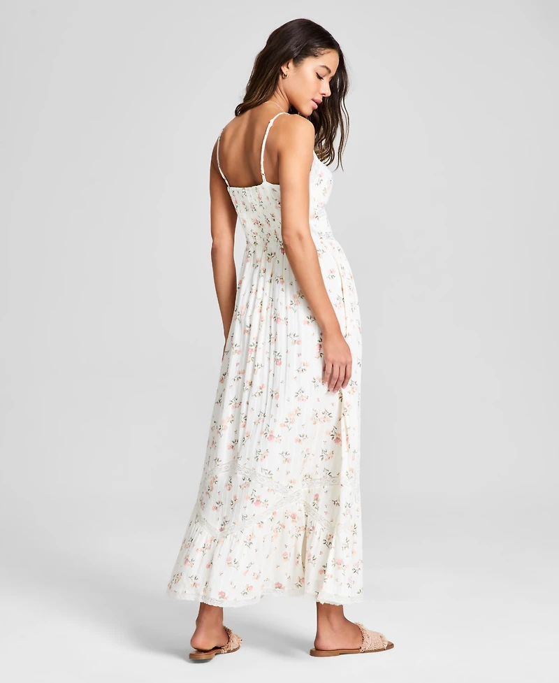 And Now This Women's Lace-Inset Fit & Flare Maxi Dress, Exclusively at Macy's