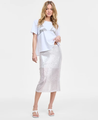 Bar Iii Women's Sequin Midi Skirt, Exclusively at Macy's