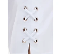 Jm Collection Women's Side Lace-Up Pull-On Capri Pants, Created for Macy's
