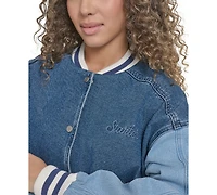 Starter Women's Colorblocked Denim Varsity Jacket