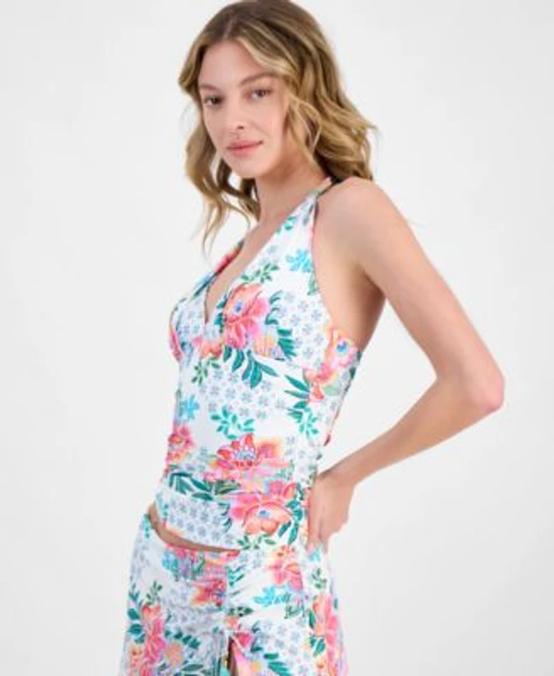 La Blanca Womens Rivera Resort Halter Goddess Tankini Exclusively At Macys Rivera Resort Printed Swim Skirt