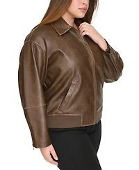 Levi's Plus Size Faux Leather Dad Bomber Jacket