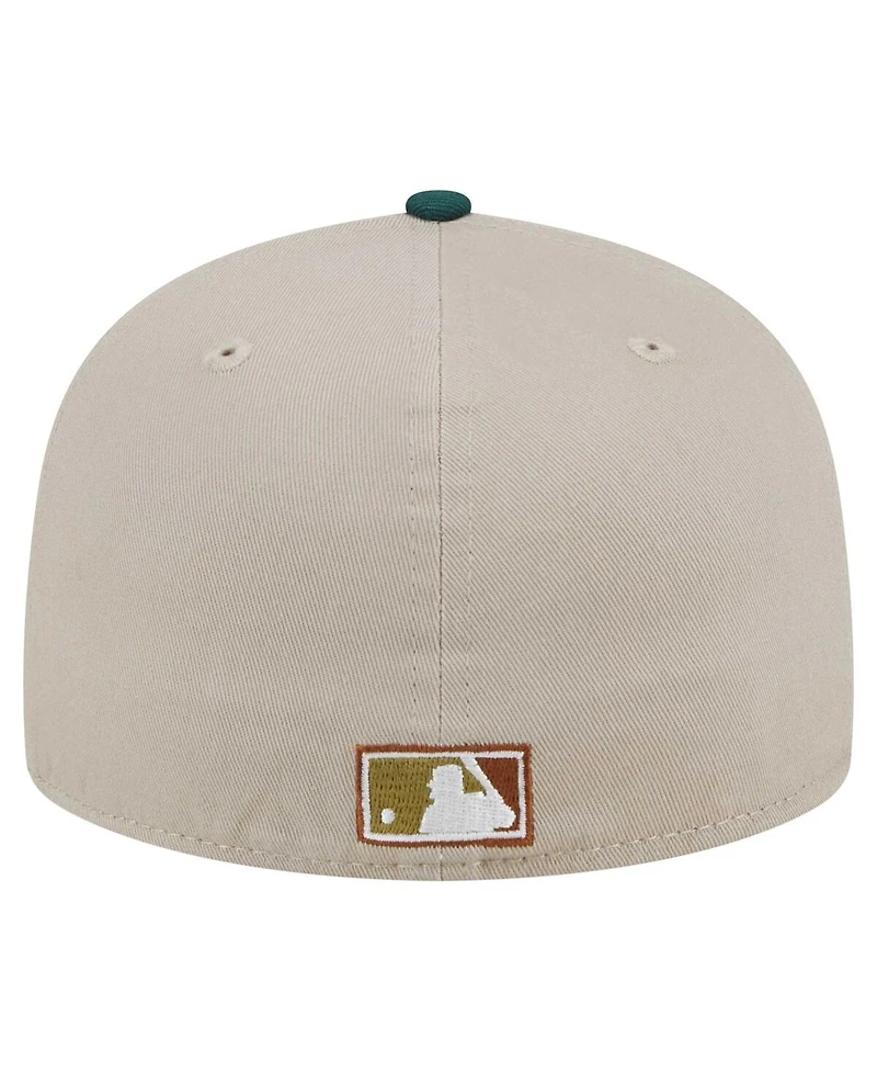 New Era Men's Natural/Hunter Green Florida Marlins Cooperstown Collection Lifestyle Tree Bark Fill 59FIFTY Fitted Hat