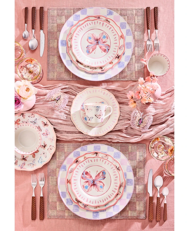 Mackenzie-Childs Lilac Check Round Platter