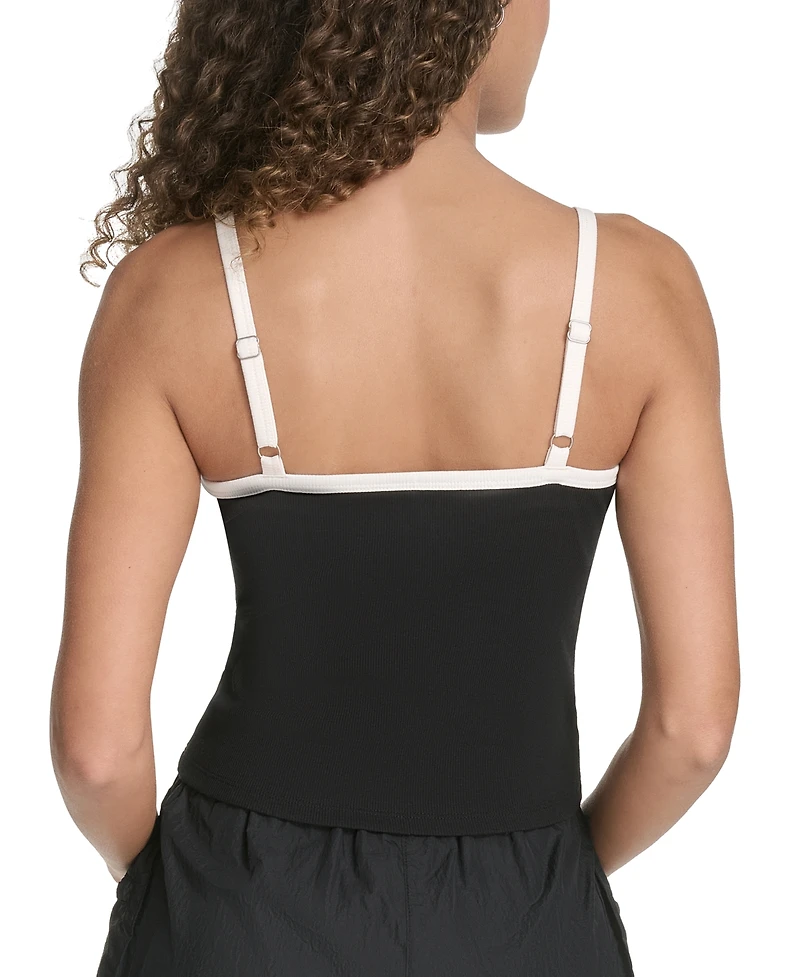 Starter Women's Ringer Contrast-Strap Square-Neck Tank Top