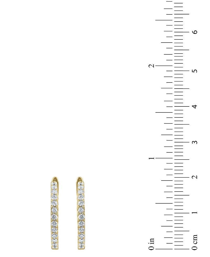 Diamond Small Hoop Earrings (1 ct. t.w.) in 14K White or Yellow Gold