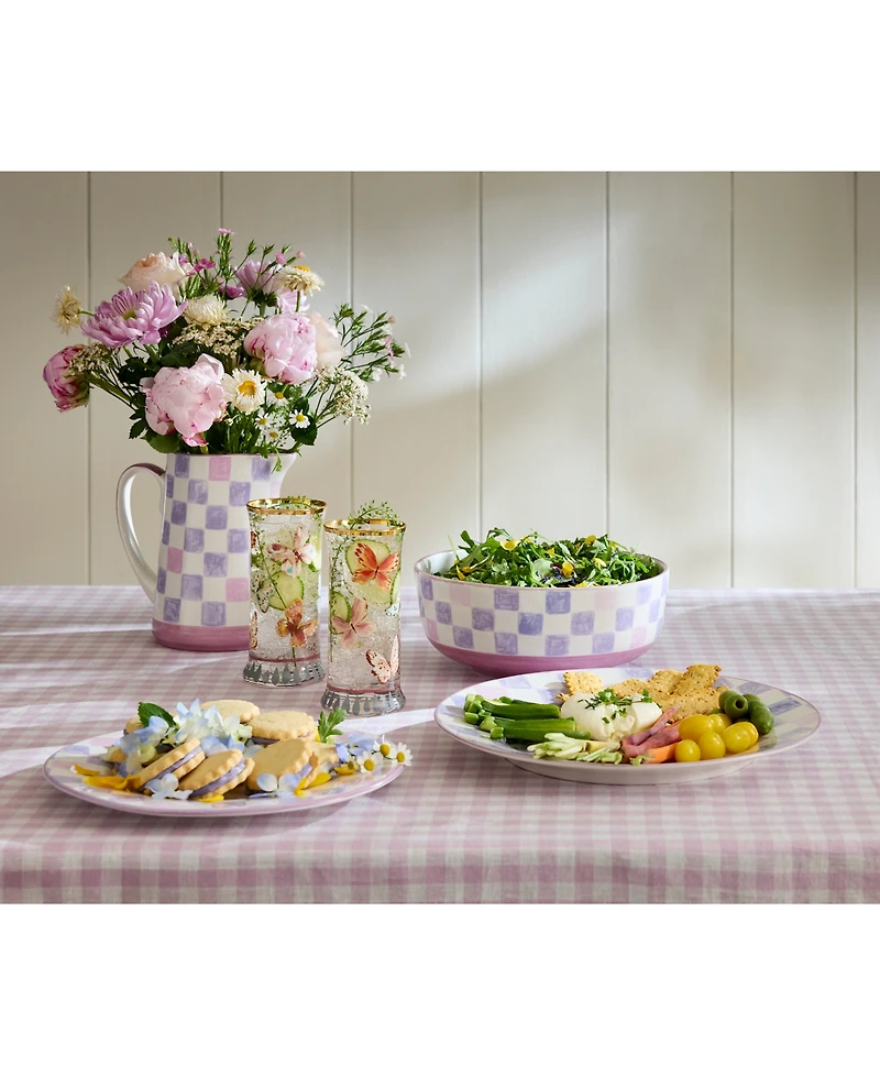 MacKenzie-Childs Lilac Check Pitcher