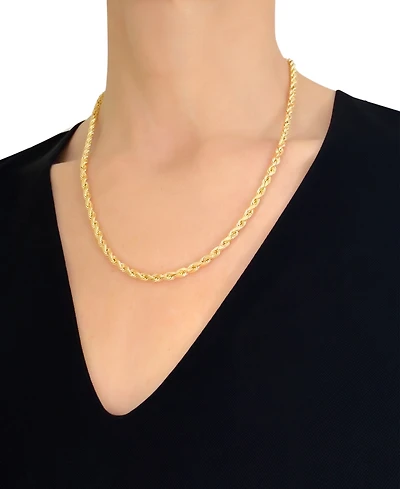 Italian Gold Forza Rope Chain 20" Necklace (4-1/10mm) in 14k Gold