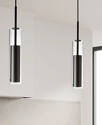 Dainolite 12" Metal Glass Luna 6W Led Pendant with Glass