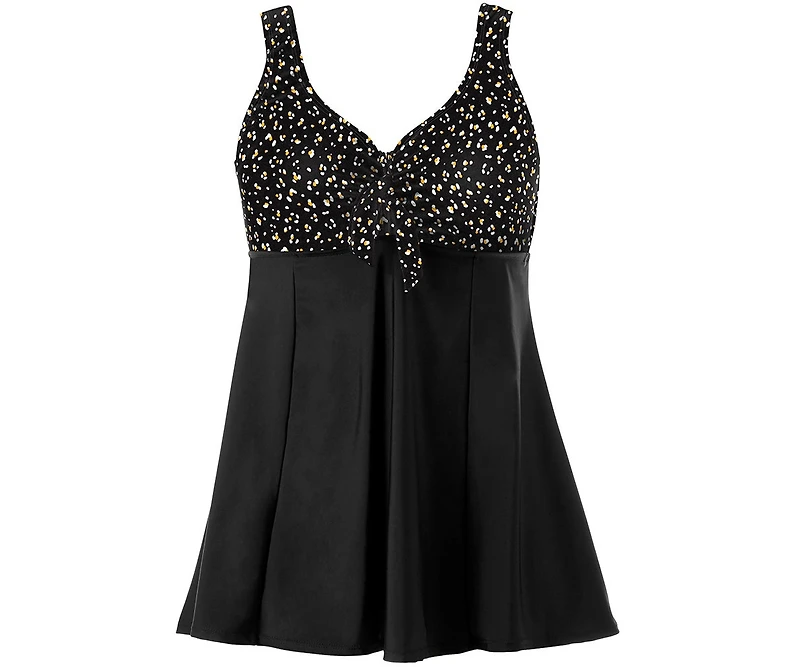 Swimsuits for All Women's Tie Front V-Neck Swimdress