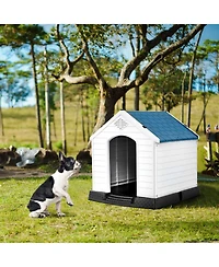 Dog House Made of Plastic with Ventilation System and Fastening Device