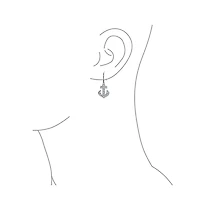 Bling Jewelry Summer Nautical Boat Anchor Dangle Chandelier Earrings Cz Accents Sterling Silver