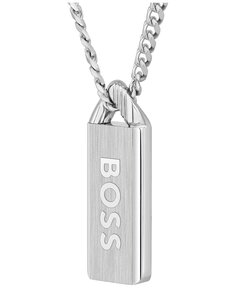 Hugo Boss Men's Kassy Emblem Stainless Steel Pendant Necklace