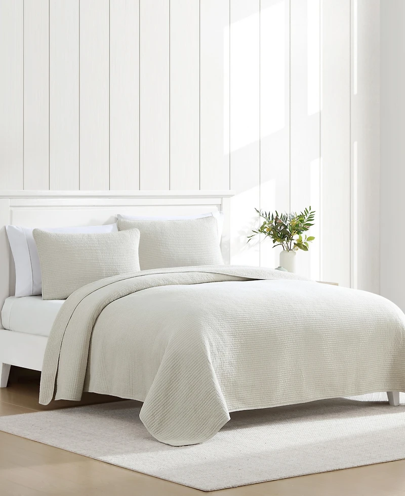 Nautica Seashore Stitch Washed 3-Pc. Quilt Set, Full/Queen