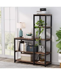 Tribesigns 5-Tier Bookshelf, Ladder Corner Bookshelves Etagere Bookcase, 8 Shelves Display Rack Storage Shelf for Living Room Home Office