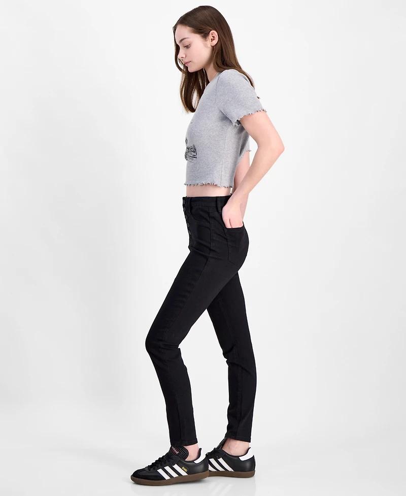 Dollhouse Juniors' High-Rise Curvy Skinny Jeans With Back Yoke Seam Detail