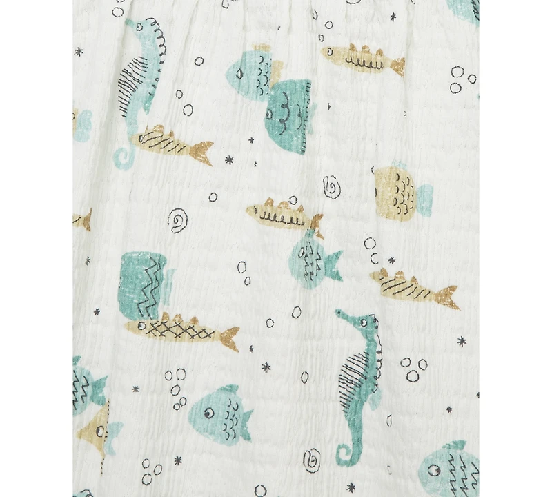 Little Me Baby Girls Aquatic Dress & Diaper Cover, 2 Piece Set