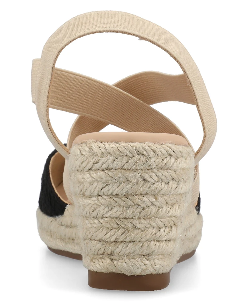 Journee Collection Women's Ashlee Espadrille Platform Wedge Sandals