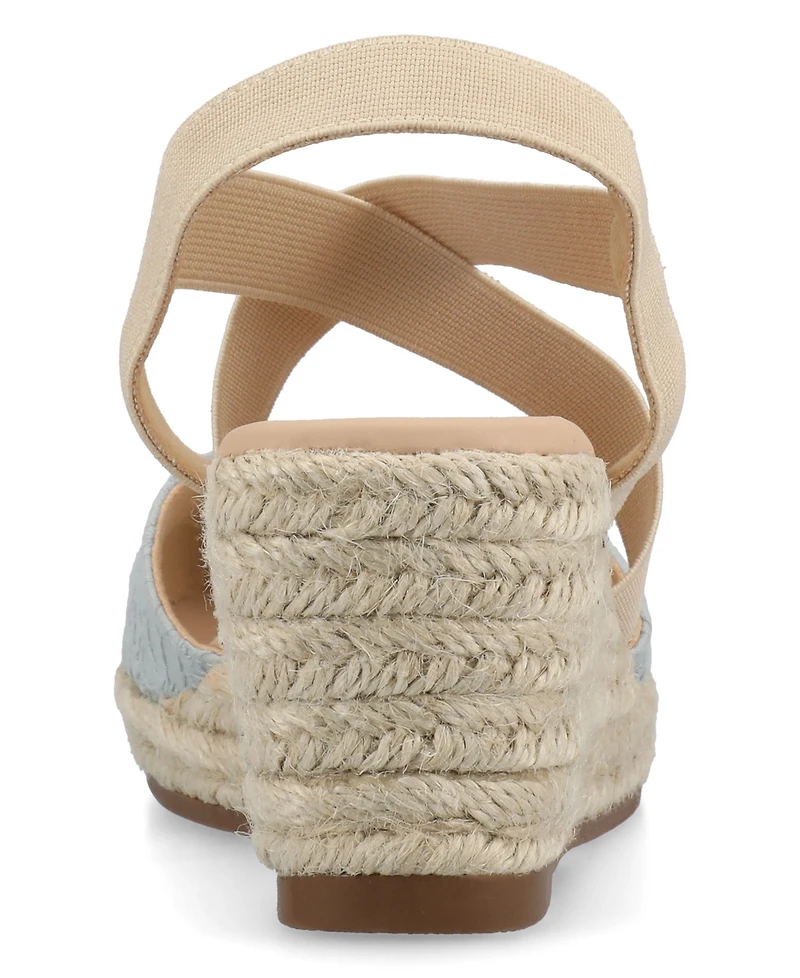 Journee Collection Women's Ashlee Espadrille Platform Wedge Sandals