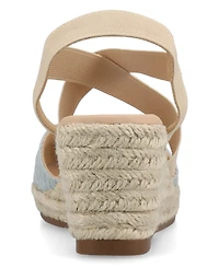 Journee Collection Women's Ashlee Espadrille Platform Wedge Sandals