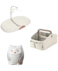 Skip Hop Moonlight Melodies Owl Nightlight Soother Nursery Style Light Up Diaper Caddy Nursery Style Wipe Clean Changing Pad
