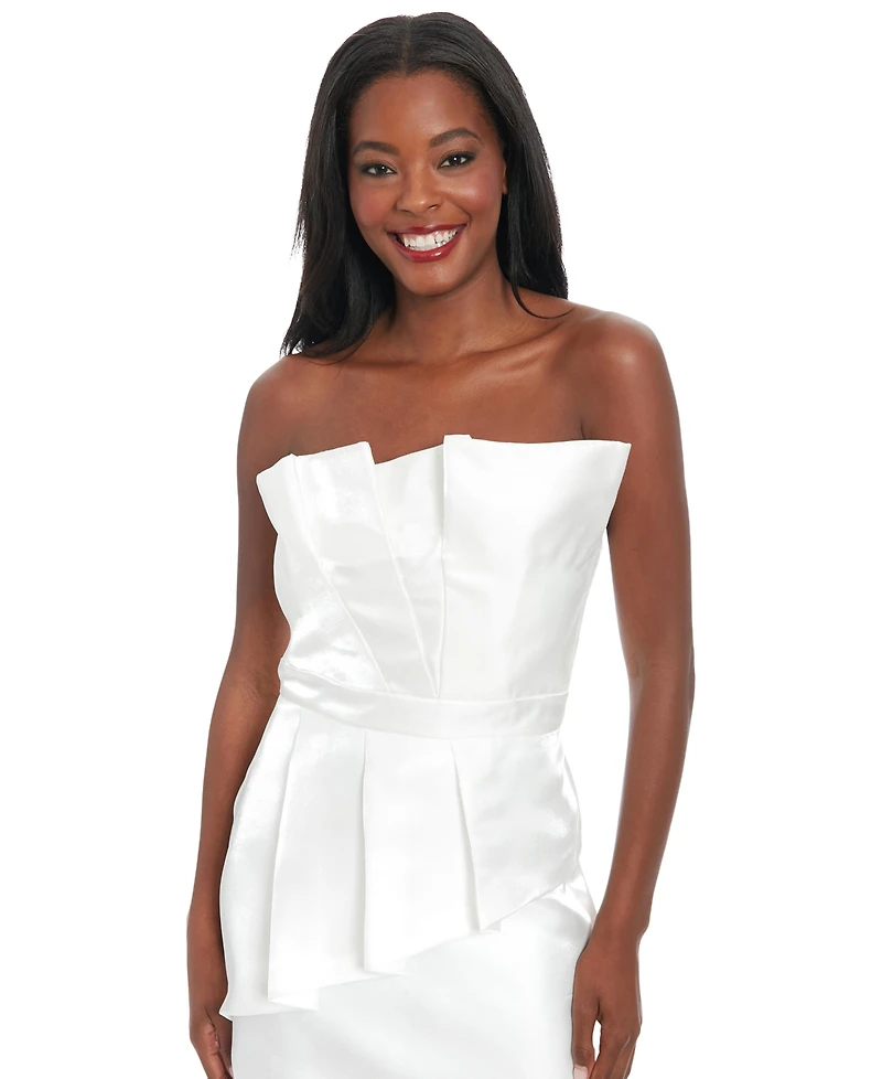ivy + blu Women's Pleated Bustier Peplum Mini Dress